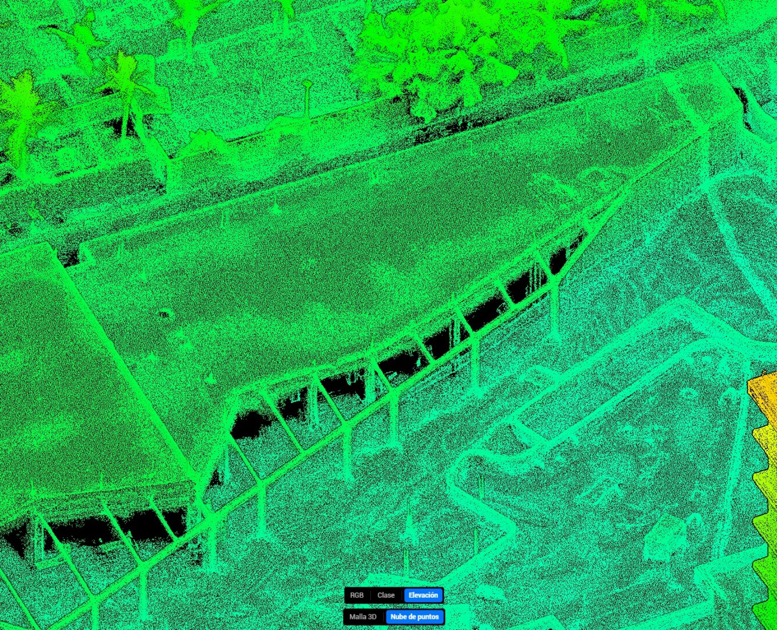 Hard Rock point cloud colored by elevation