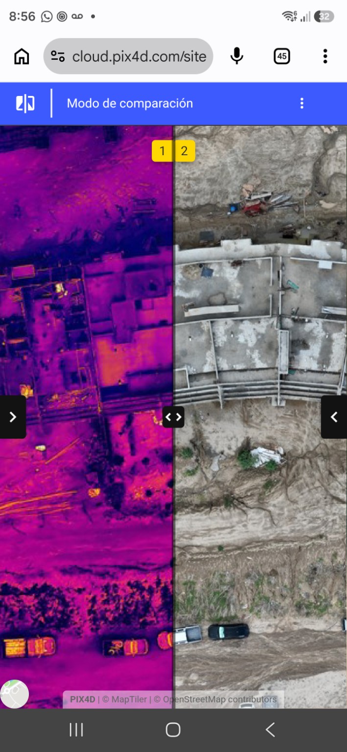 Aerial thermal and RGB comparison of Monte Rocella in PIX4Dcloud